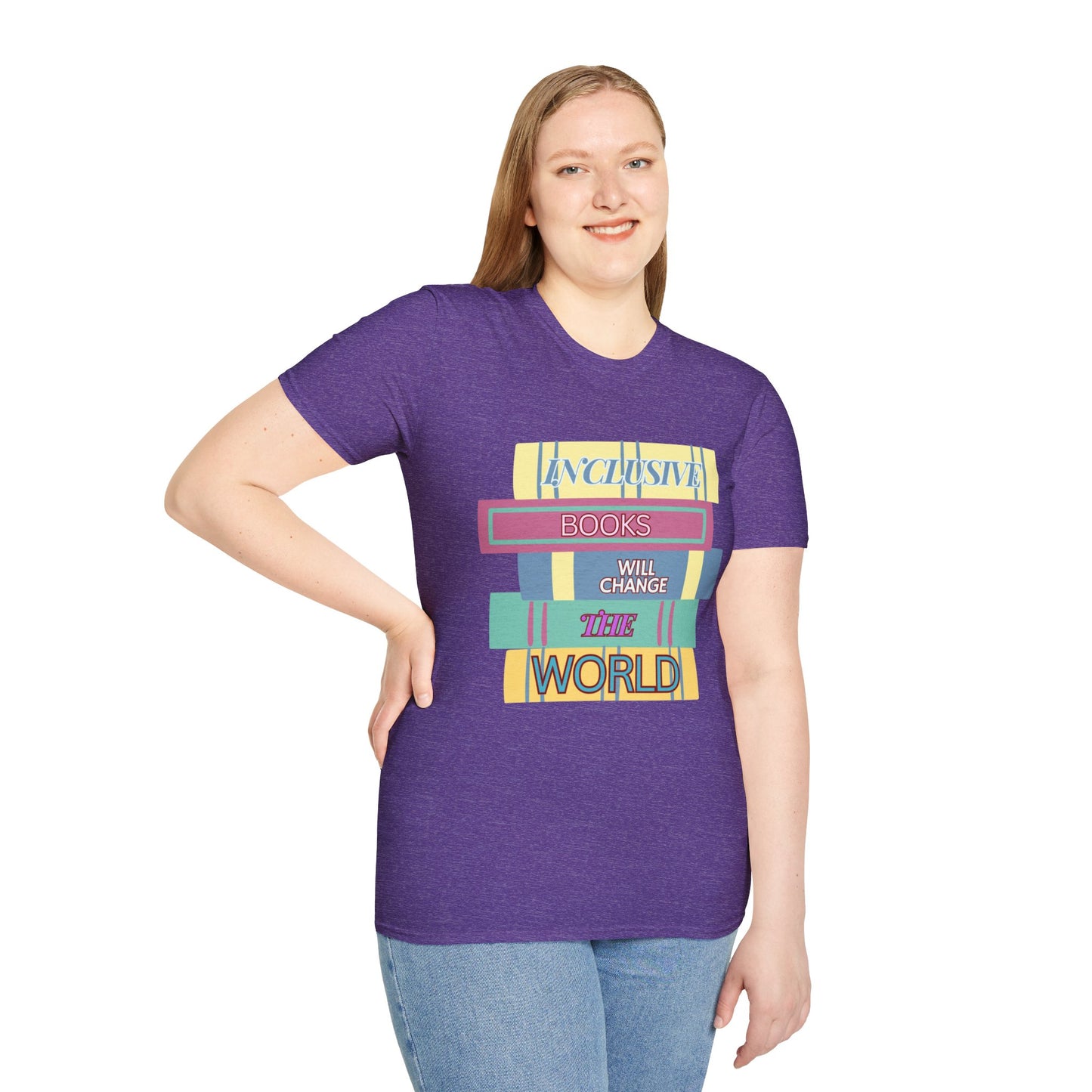 Inclusive books will change the world  Unisex Softstyle T-Shirt