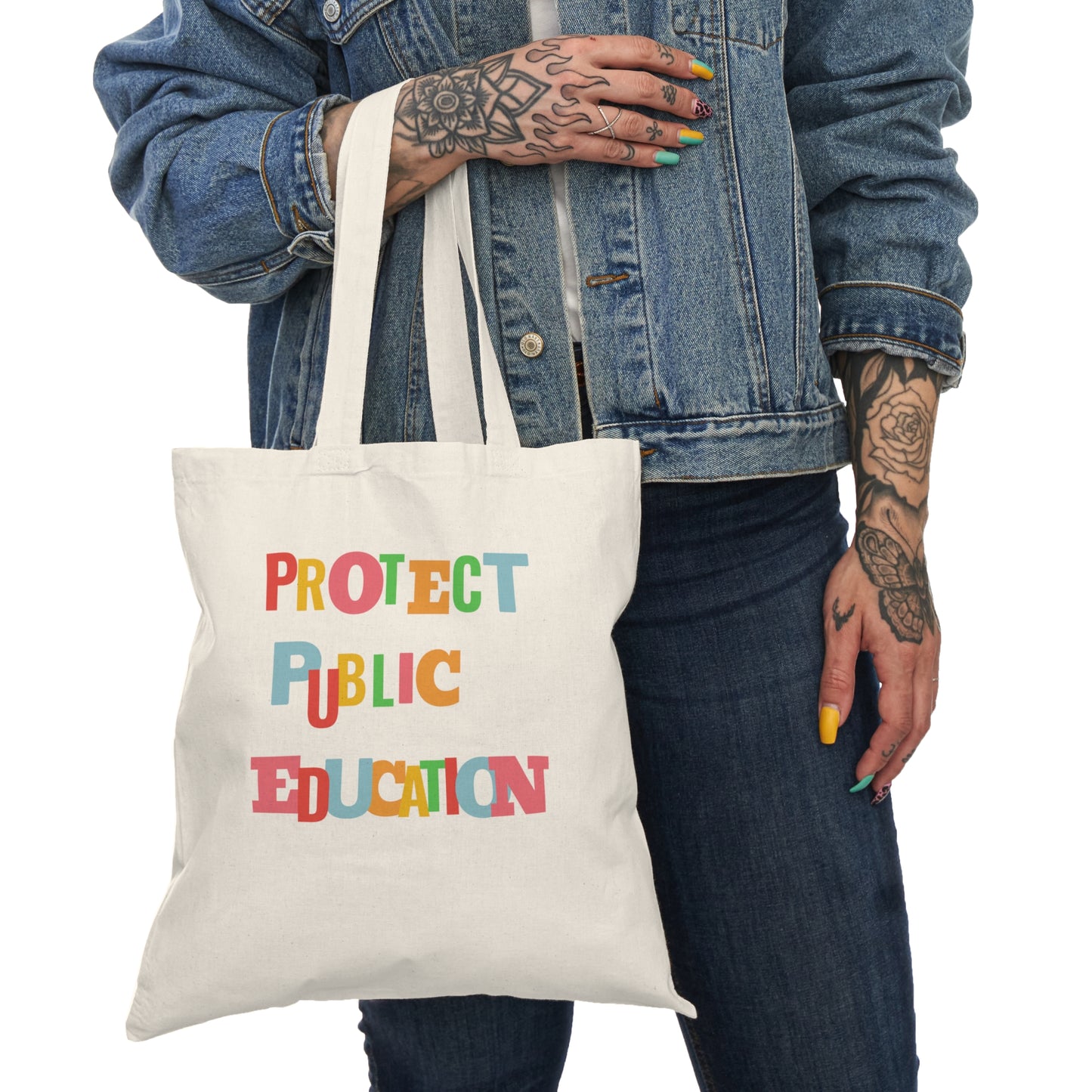 Protect Public Education Natural Tote Bag