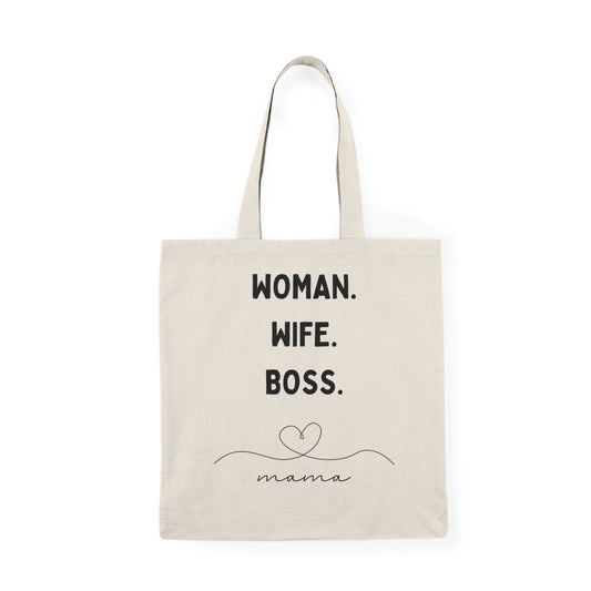 Woman Wife Boss Mama Natural Tote Bag